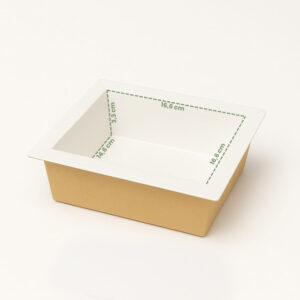 Marmita rectangular kraft com janela 500 ml